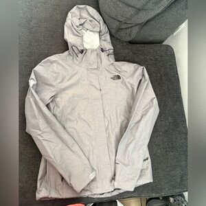 The north face light weight hooded jacket waterproof gray